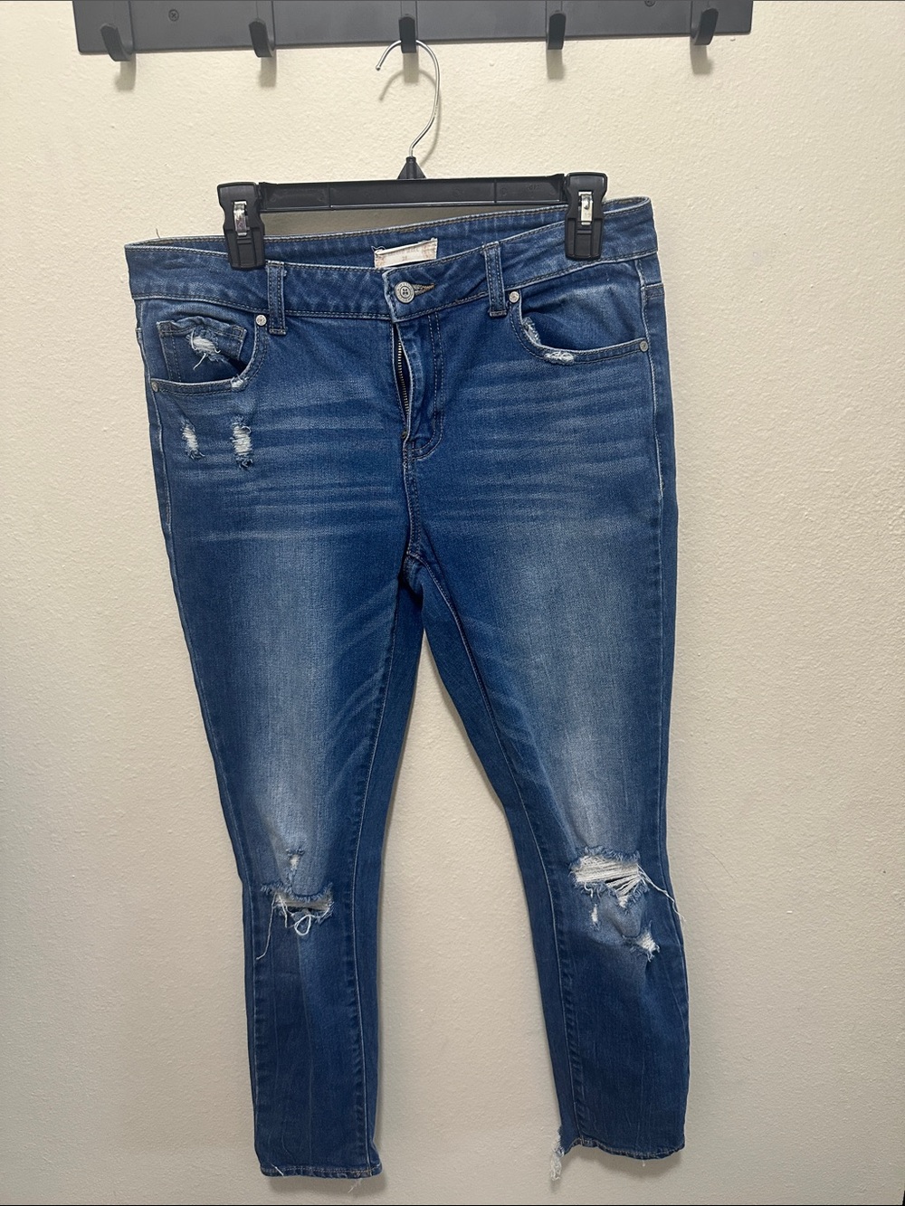 Altar'd State  Dark Wash Distressed Skinny Jeans